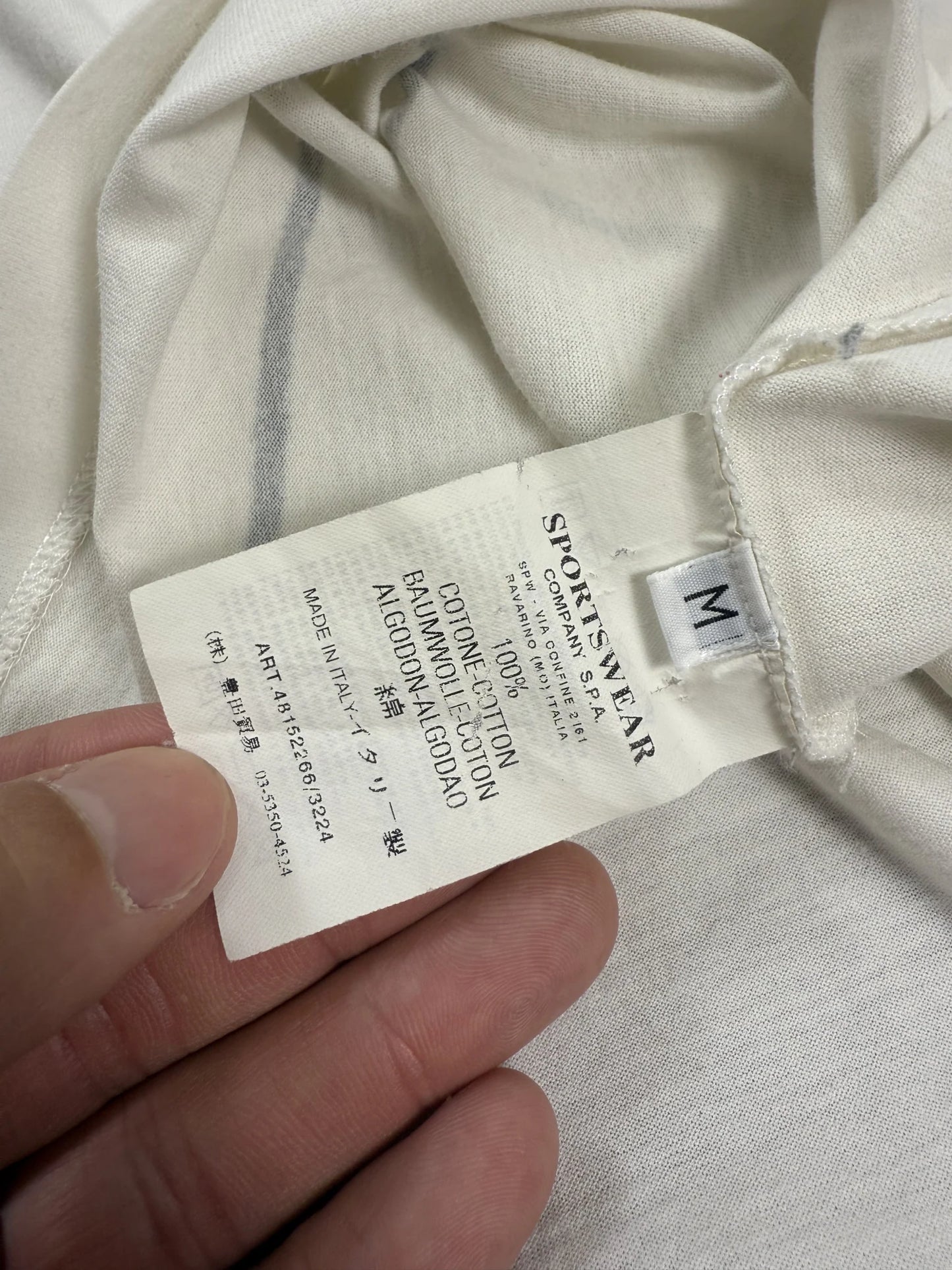 T-Shirt Stone Island S/S 2008 Hand Drawn Graphic Logo Bianca Off-White | Taglia M