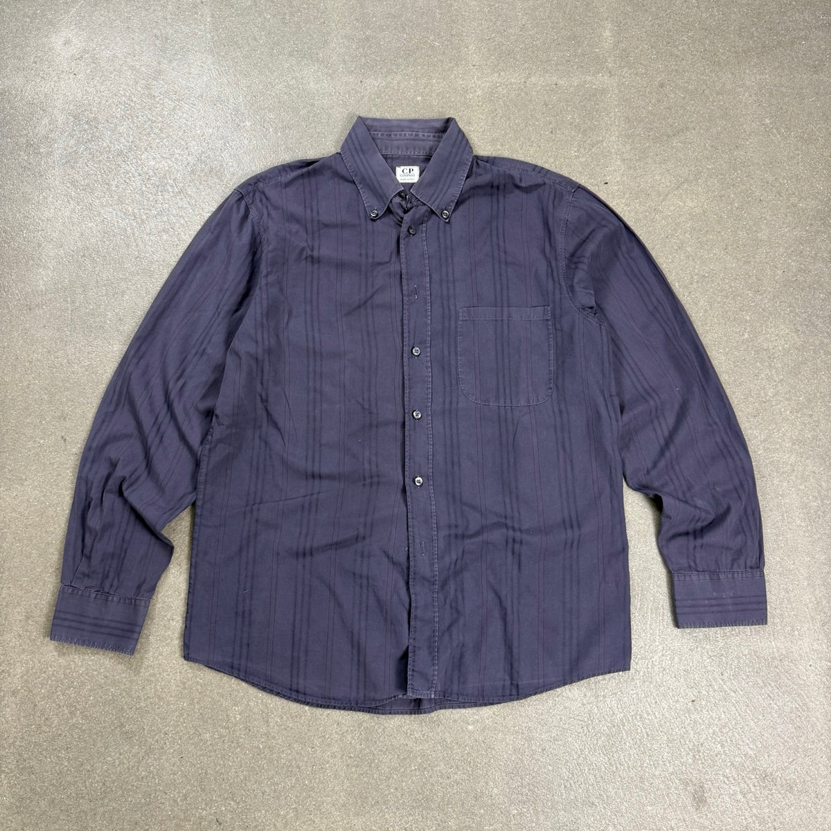 Camicia C.P. Company button-down viola scuro gessata Primavera Estate 2002 taglia 4