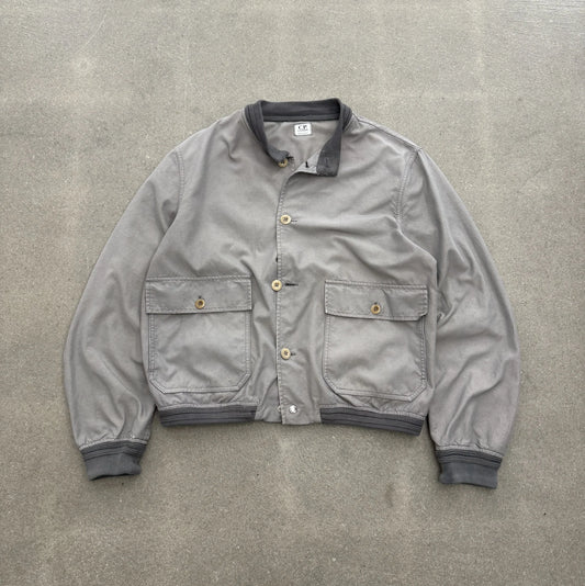 Giacca bomber vintage C.P. Company anni 90 grigio con colletto in costina e tasconi frontali