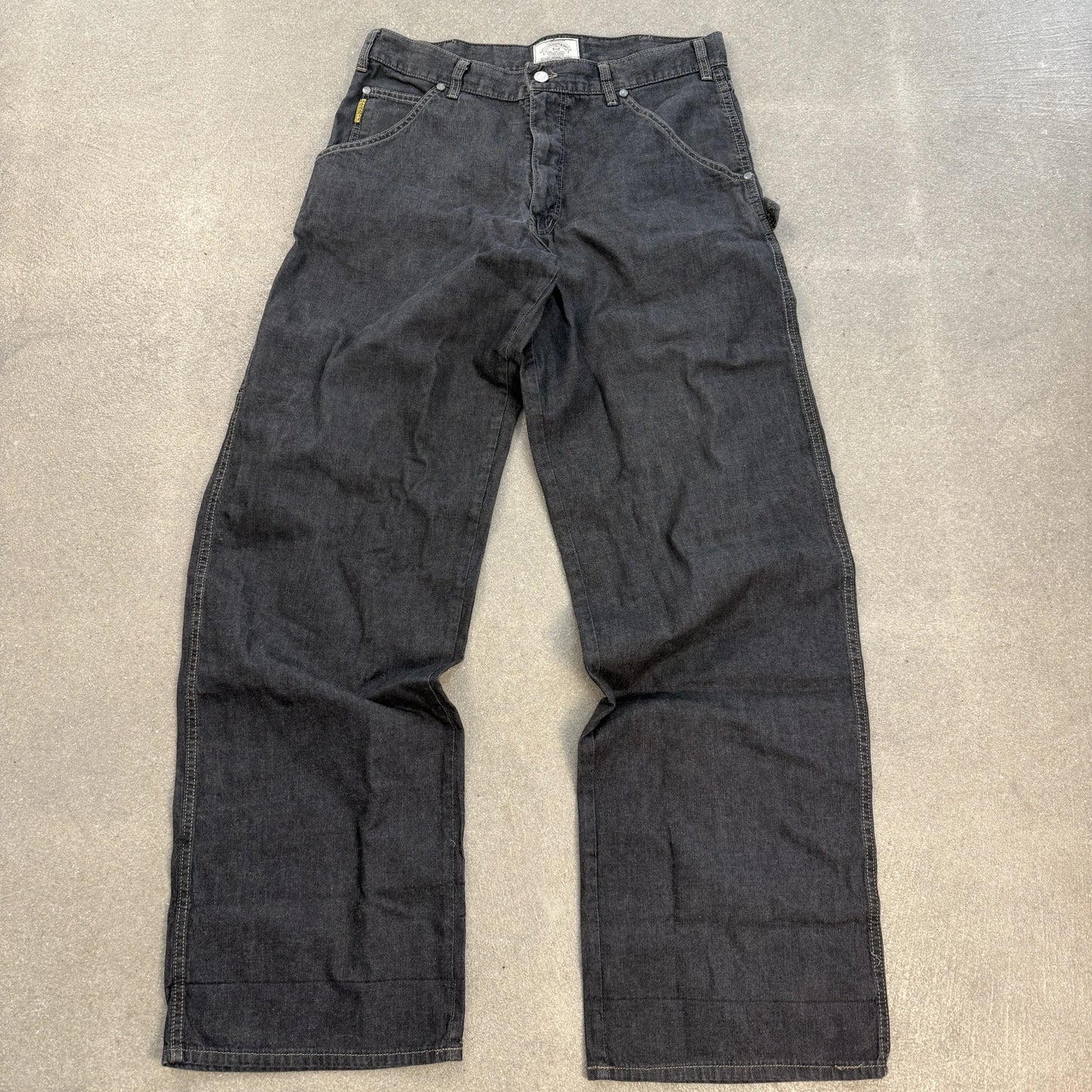 Jeans Armani Jeans vintage Y2K modello carpenter baggy a gamba larga in denim scuro indigo taglia IT 50 W34 Made in Italy