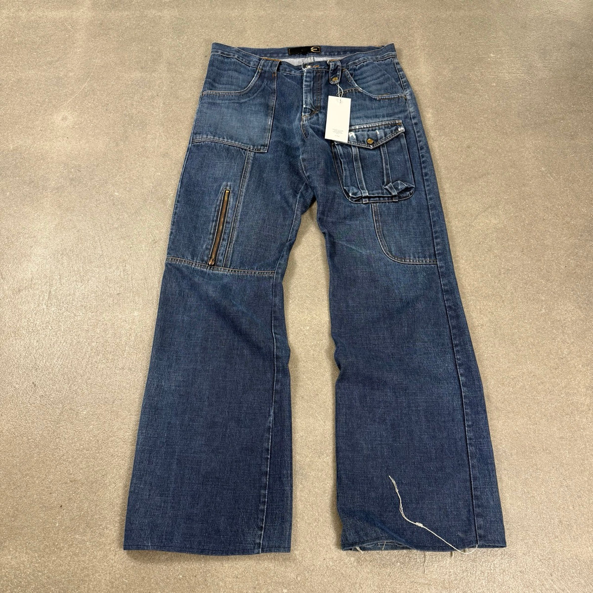 Jeans Just Cavalli cargo Y2K con tascone e zip frontale taglia 50