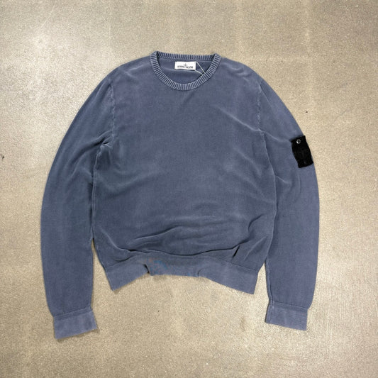 Maglione Stone Island girocollo cotone blu polvere collezione primavera estate 2015 taglia XL