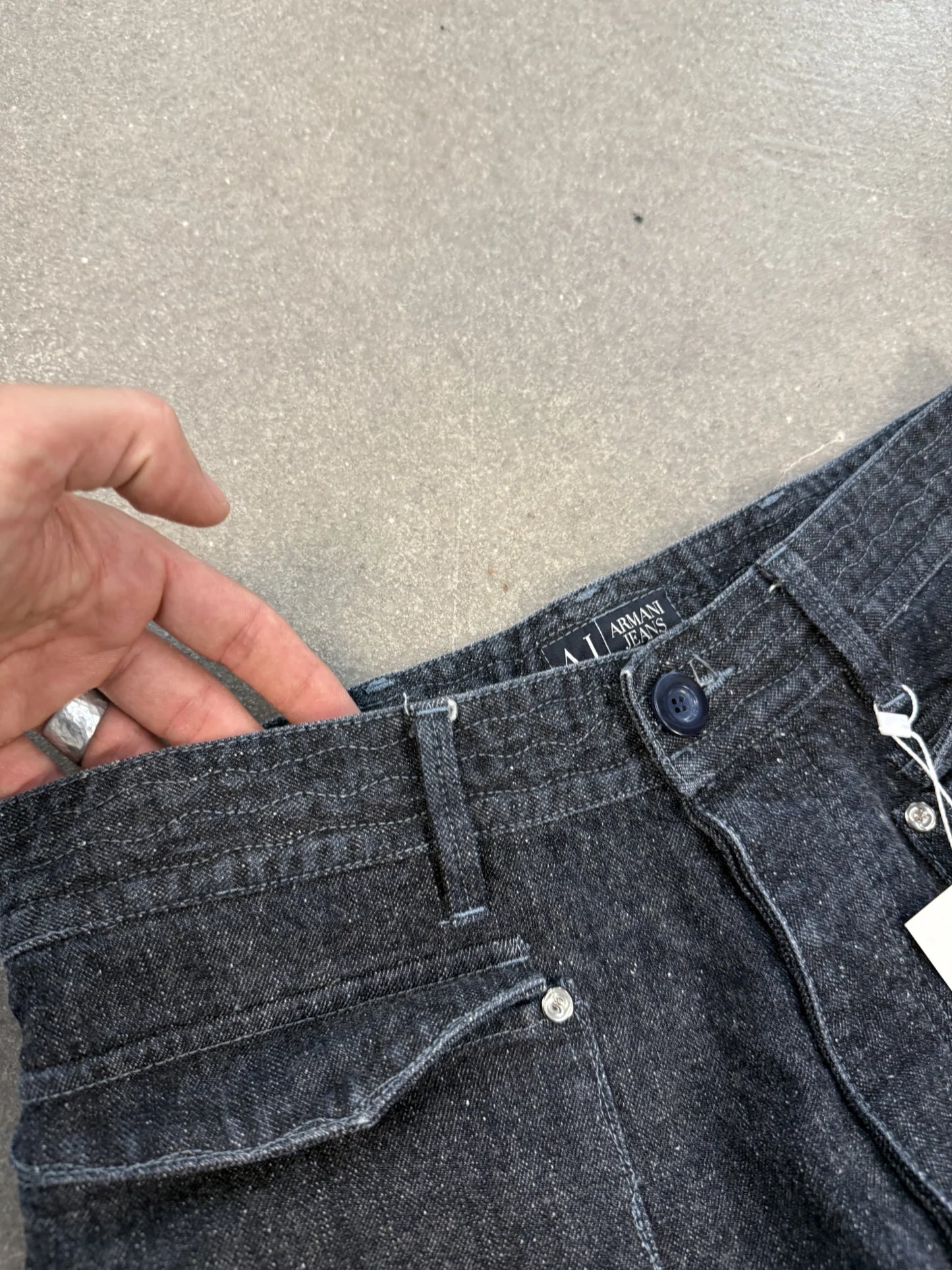 Pantaloni Armani Jeans Vintage Anni 2000 Cargo Blend Lana Seta W28 | Archive