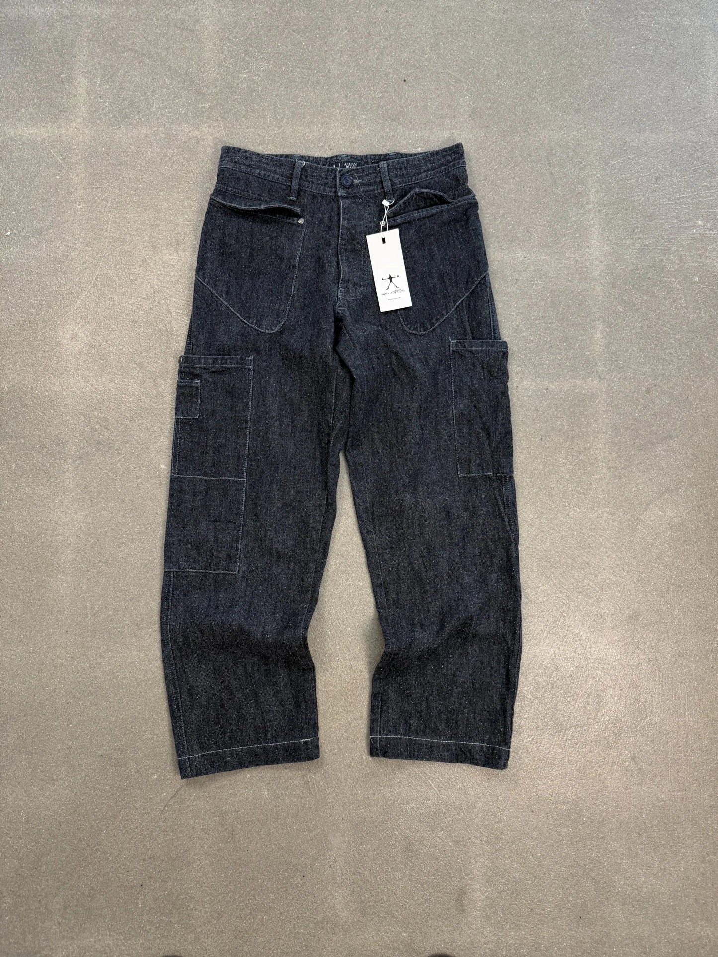 Pantaloni Armani Jeans Vintage Anni 2000 Cargo Blend Lana Seta W28 | Archive