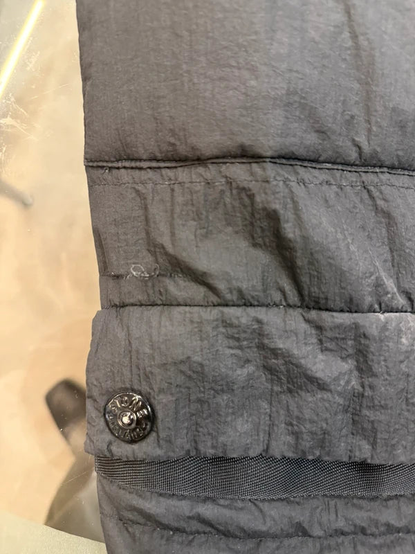 2013 Stone Island Black Opaque Nylon Tela Down Jacket Compass Badge | Size S
