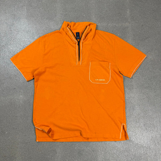 T-shirt C.P. Company arancione mezza zip Primavera Estate 2005 con taschino veste taglia S uomo donna